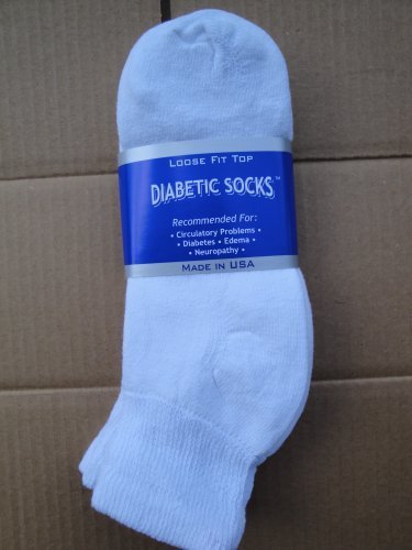 3 Pair of Mens White Diabetic Ankle Socks. 10-13 Size. [Health and Beauty]