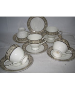 Shinepukur Ambrosia Platinum Cups and Saucers Lot Scrolls 11-pcs RARE - $75.67