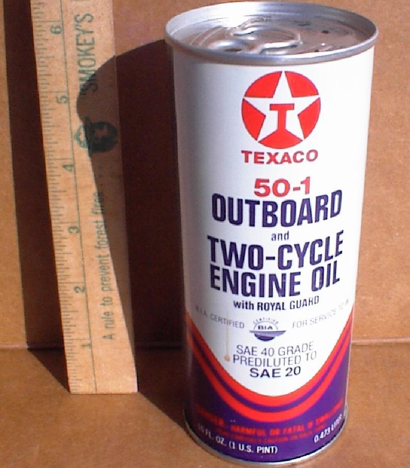 TEXACO Full Vintage Outboard Motor Oil for Gas Can Poptop Tab 2 Cycle ...