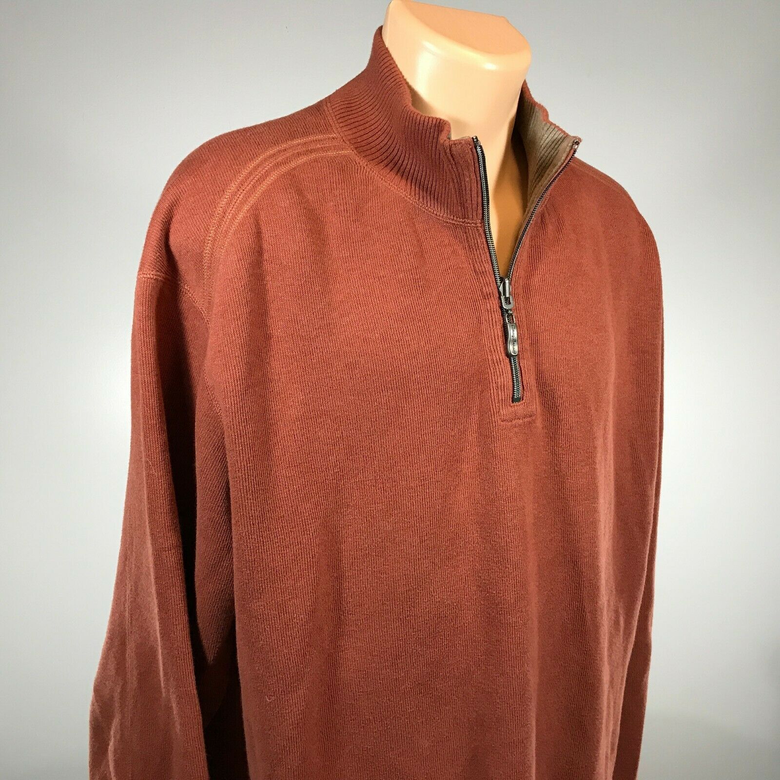 Tommy Bahama 1/4 Zip Mens Pullover Sweater Long Sleeve Red See ...
