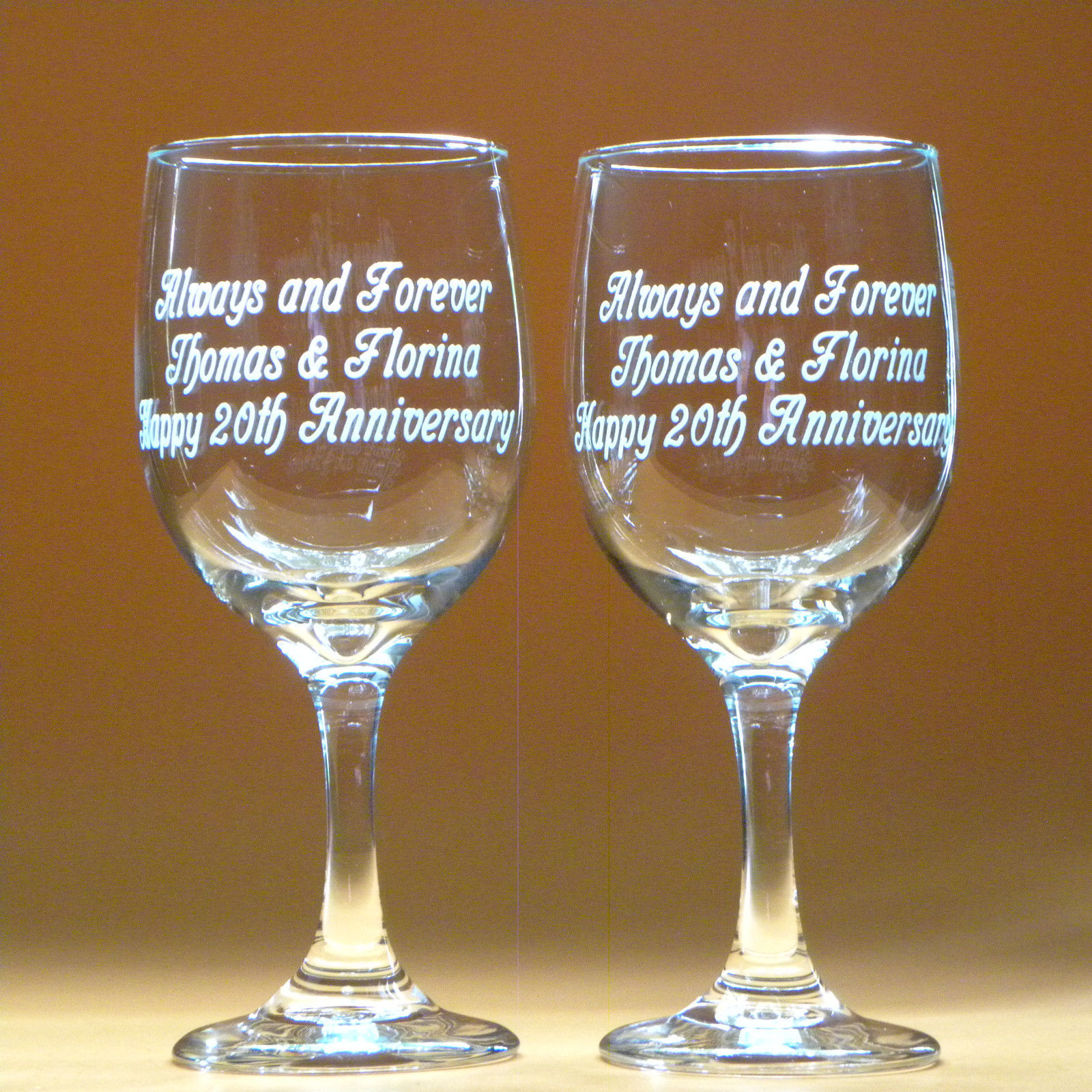 2 Personalized Wine Glasses Engraved For Anniversary Wedding Valentines Day T Glassware