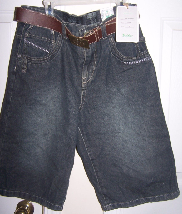 Raider Jean Co boys size 18 denim shorts with belt blue 100% cotton 5 ...