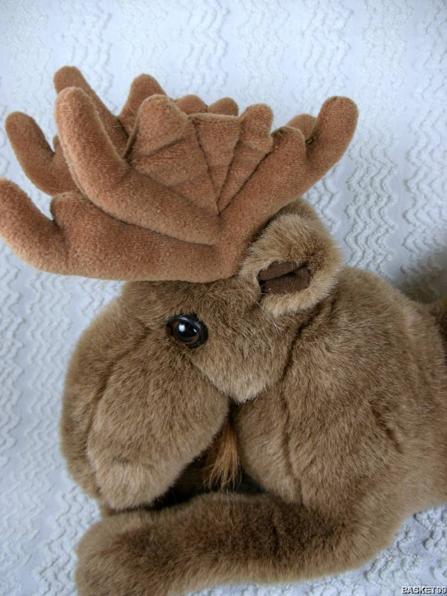 Cascade Toy Brown Plush Sitting Moose w Antlers Stuffed ...