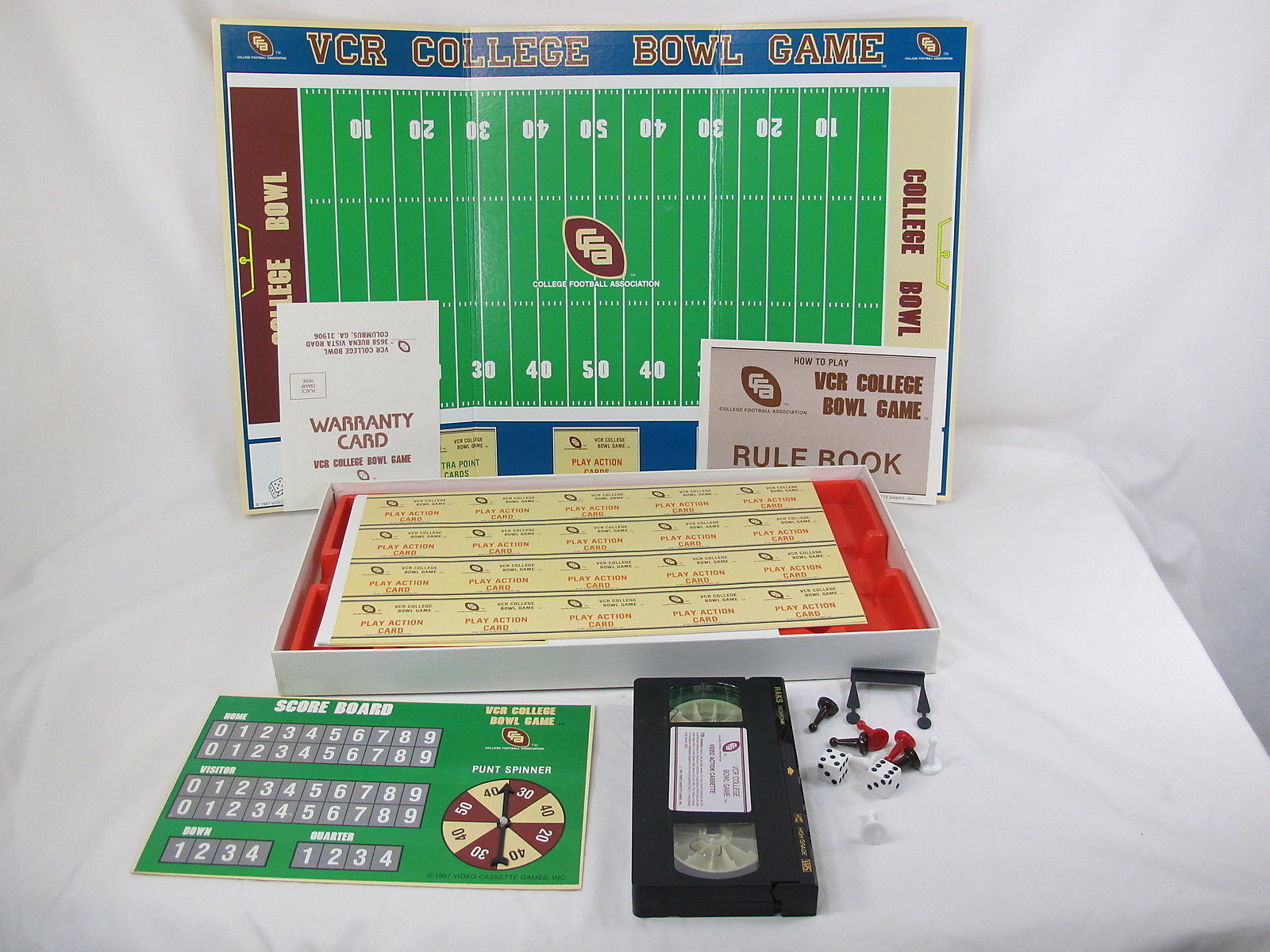 VCR College Bowl 1987 Football Video Board Game 100 Complete New