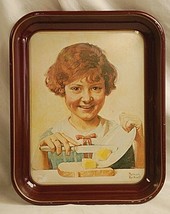 Norman Rockwell 1975 The Butter Girl Collector&#39;s Tray Vintage Litho Adve... - $39.59