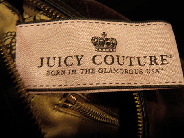 Juicy Couture Brown & Pink Velvet Hobo Purse HandBag Regal Couture ...