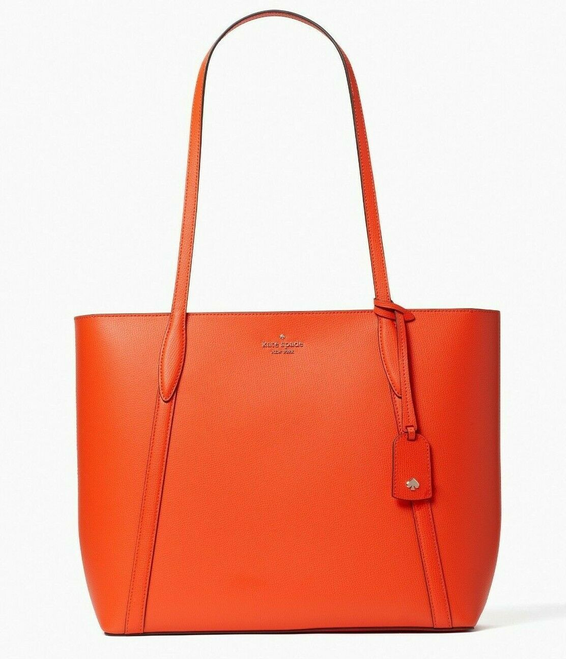 New Kate Spade Cara Refined grain Leather Large tote Grain Leather Coral Buds