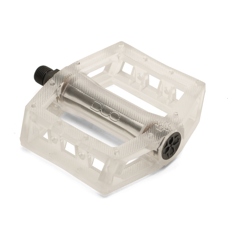 WHITE DUO RESILITE Plastic BMX pedals 9//16/"