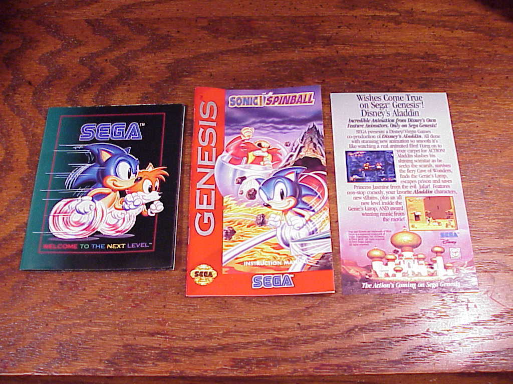 Sega Genesis Sonic Spinball Pinball Game Cartridge, no. 1537, complete ...