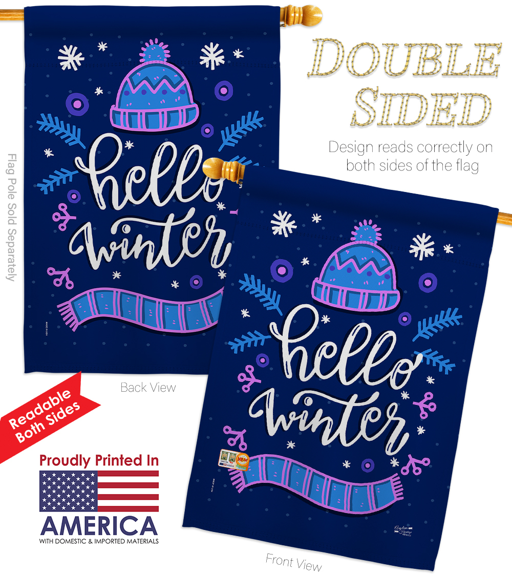 Hello Winter - Impressions Decorative USA Applique House Flags Pack ...