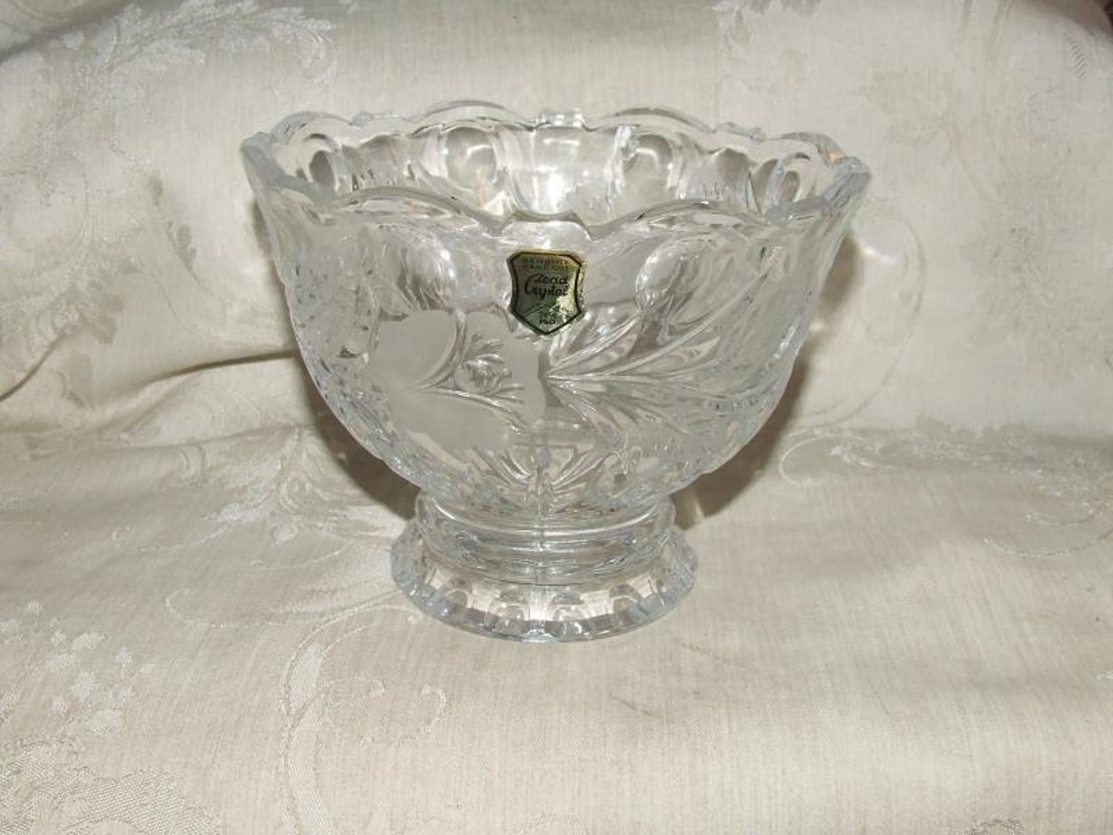 Primary image for 1960s 24% Lead Crystal Hand Cut 5" Bowl Made in Pola...