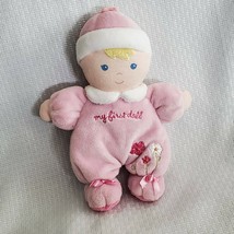 Child of Mine Pink Baby Girl Doll My First Flower Rattle Soft Stuffed Pl... - $79.19