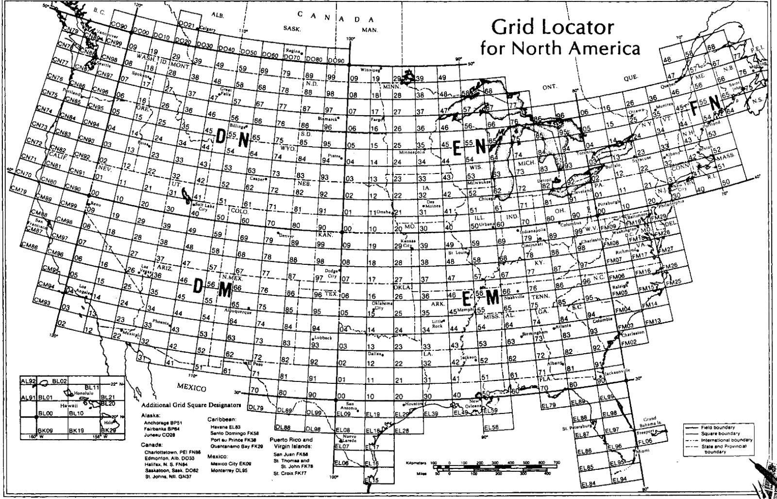 United States Grid Square Map Tracker * 13 x 19 Ham Radio - KE3GK ...