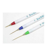 Set of 3 Sable NAIL ART Brushes Pen, Detailer Liner and Striper Beautifu... - $3.88