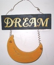 Weathered Wooden Dream with Moon Wall Decor Sign - $6.50