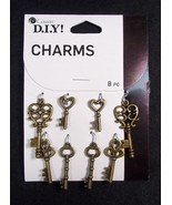 Cousin DIY bronze tone CHARMS keys 8 pcs NEW - $4.28