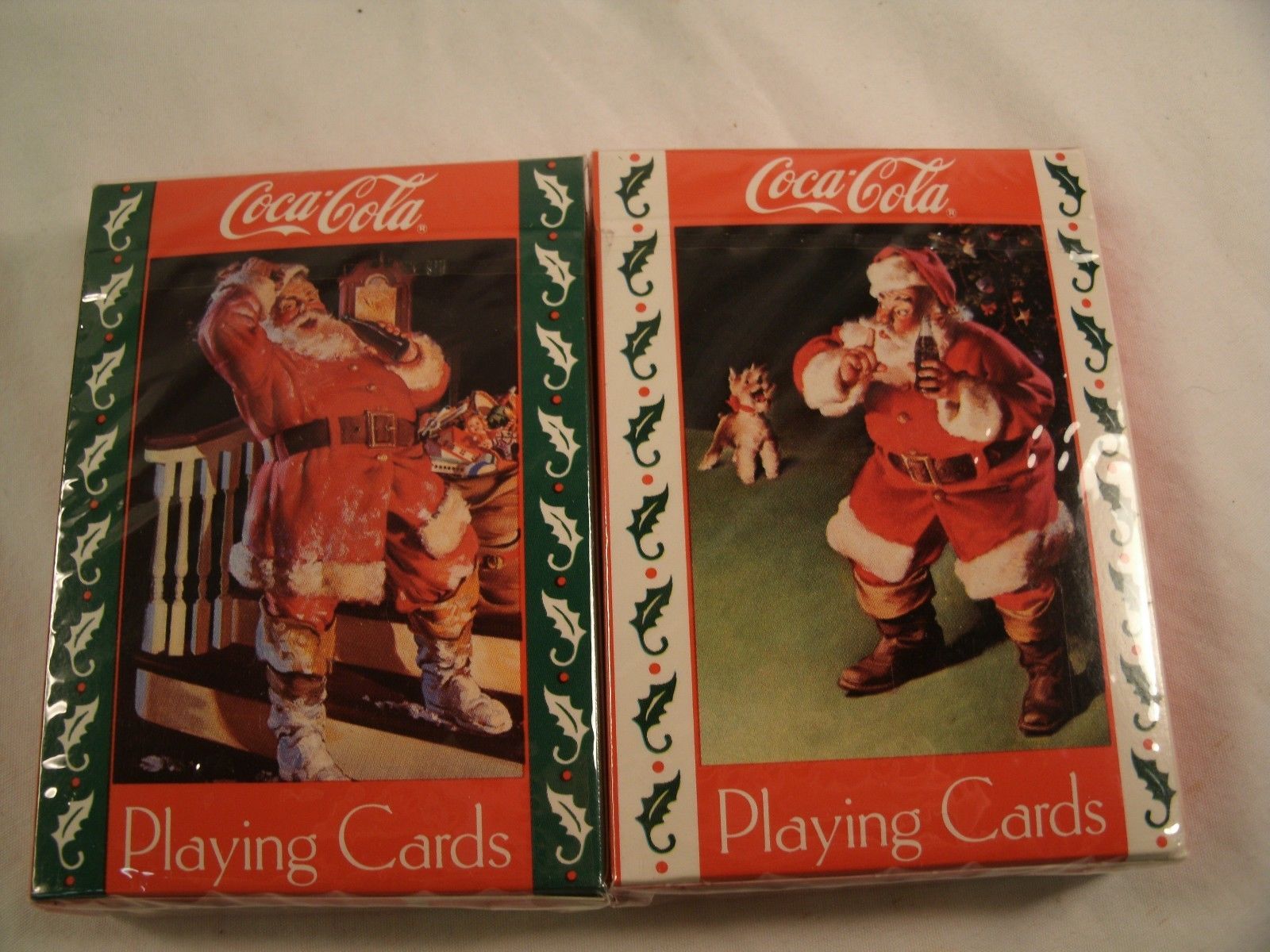 Lot Of Coca Cola Collectible Christmas Cards And Santa Playing Cards 