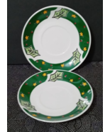 2 Gibson Designs Christmas Treasures SAUCERS PLATES 6&quot; - $27.00