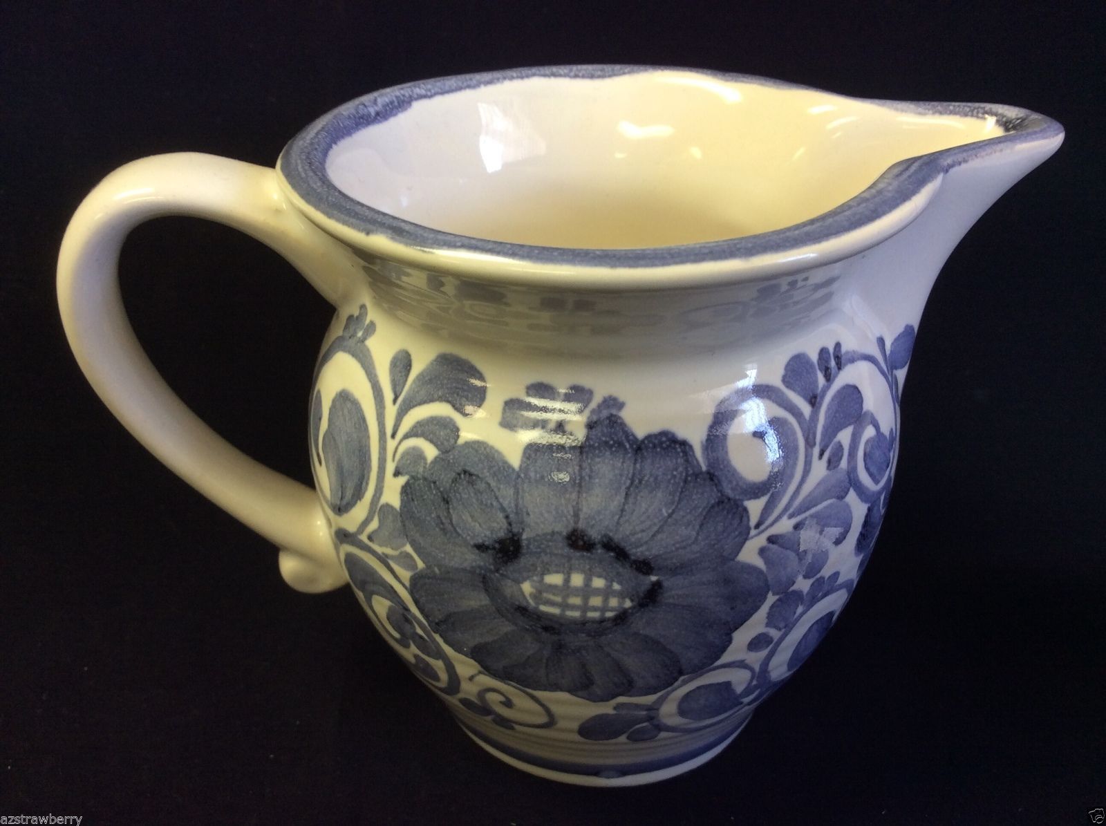 Gmundner Keramik Austria blue on white floral ceramic 