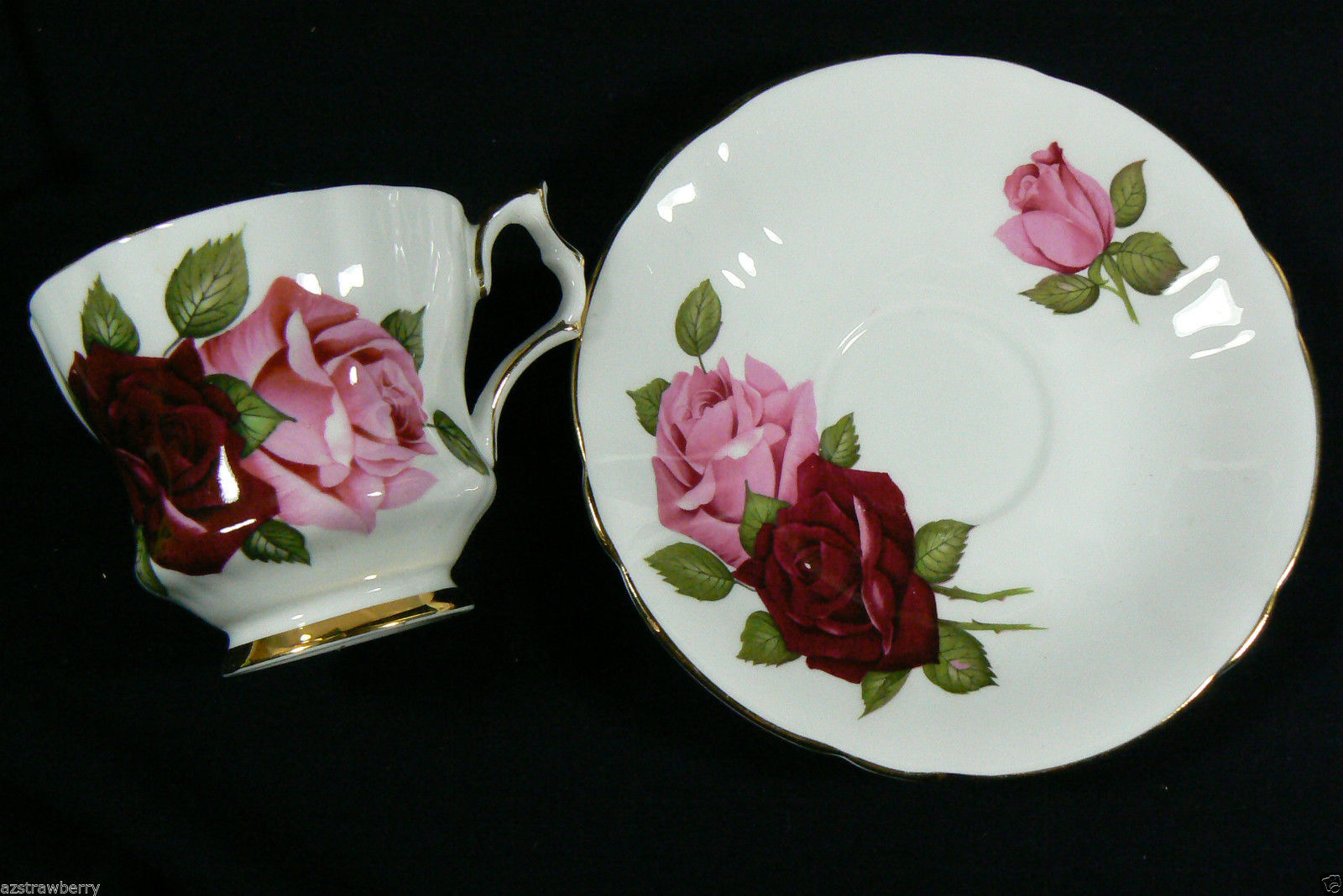 Windsor fine Bone China made in England Pink Roses Tea Cup & Saucer set