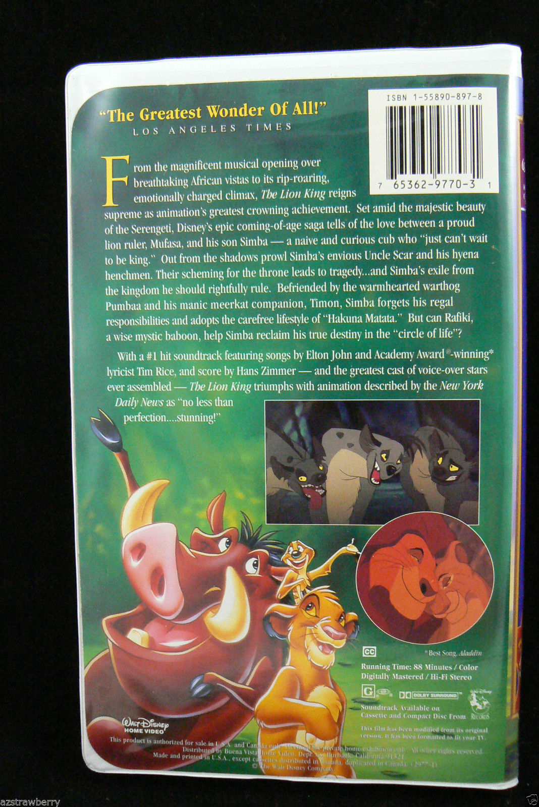 The Lion King Widescreen Vhs