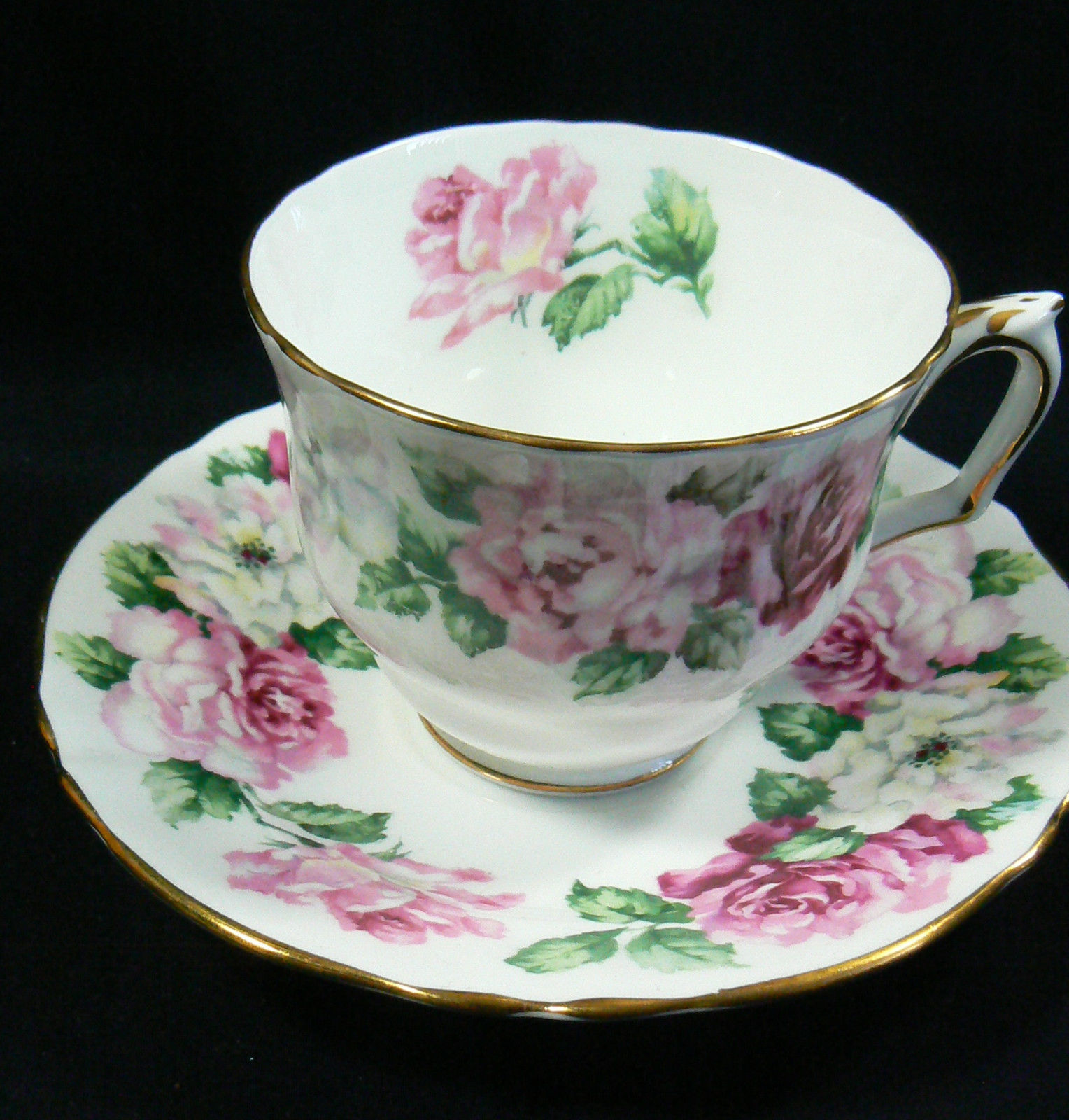 Crown Staffordshire England Bone China Trinity Rose pattern Tea Cup ...