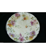 Vintage Decorative porcelain hand painted Pink Floral Plate 9&quot; - £65.97 GBP