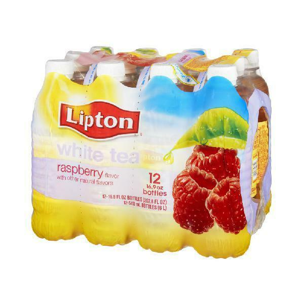 Lipton Raspberry White Iced Tea, 16.9 Fl Oz, (24 Bottles) Tea