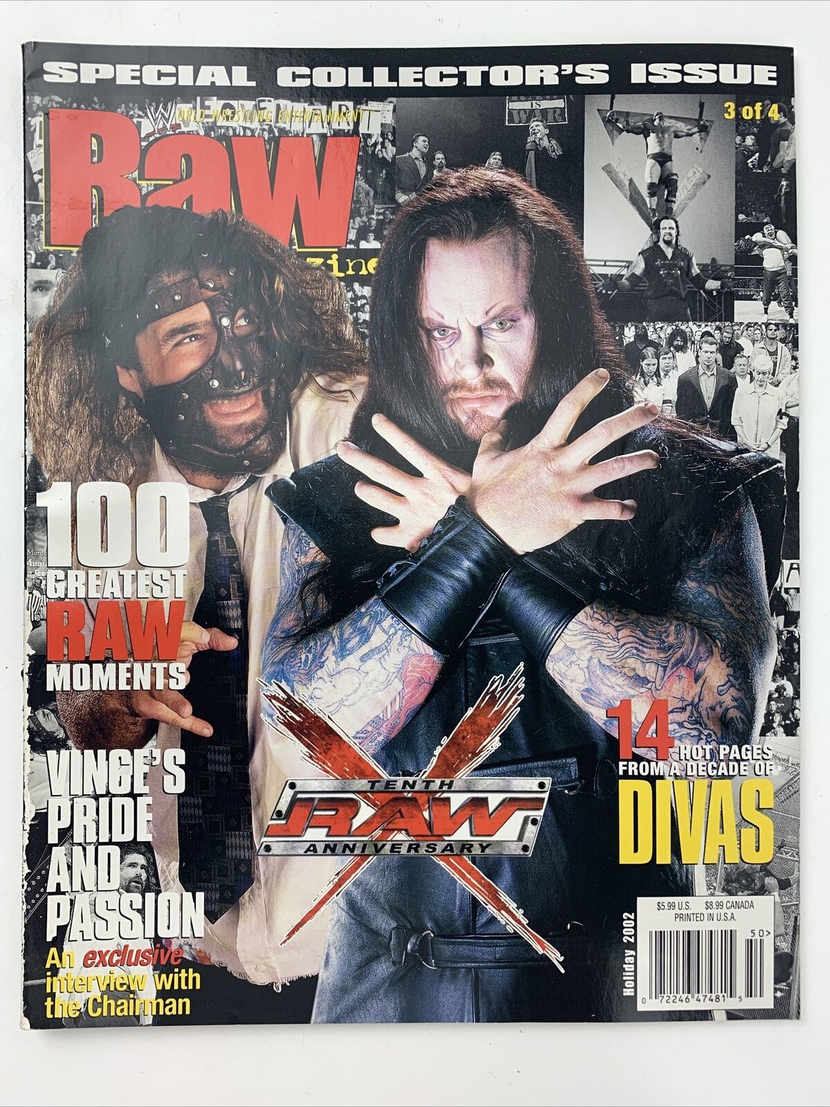 WWE Raw Magazine Holiday 2002 Undertaker Mankind - Magazine Back Issues