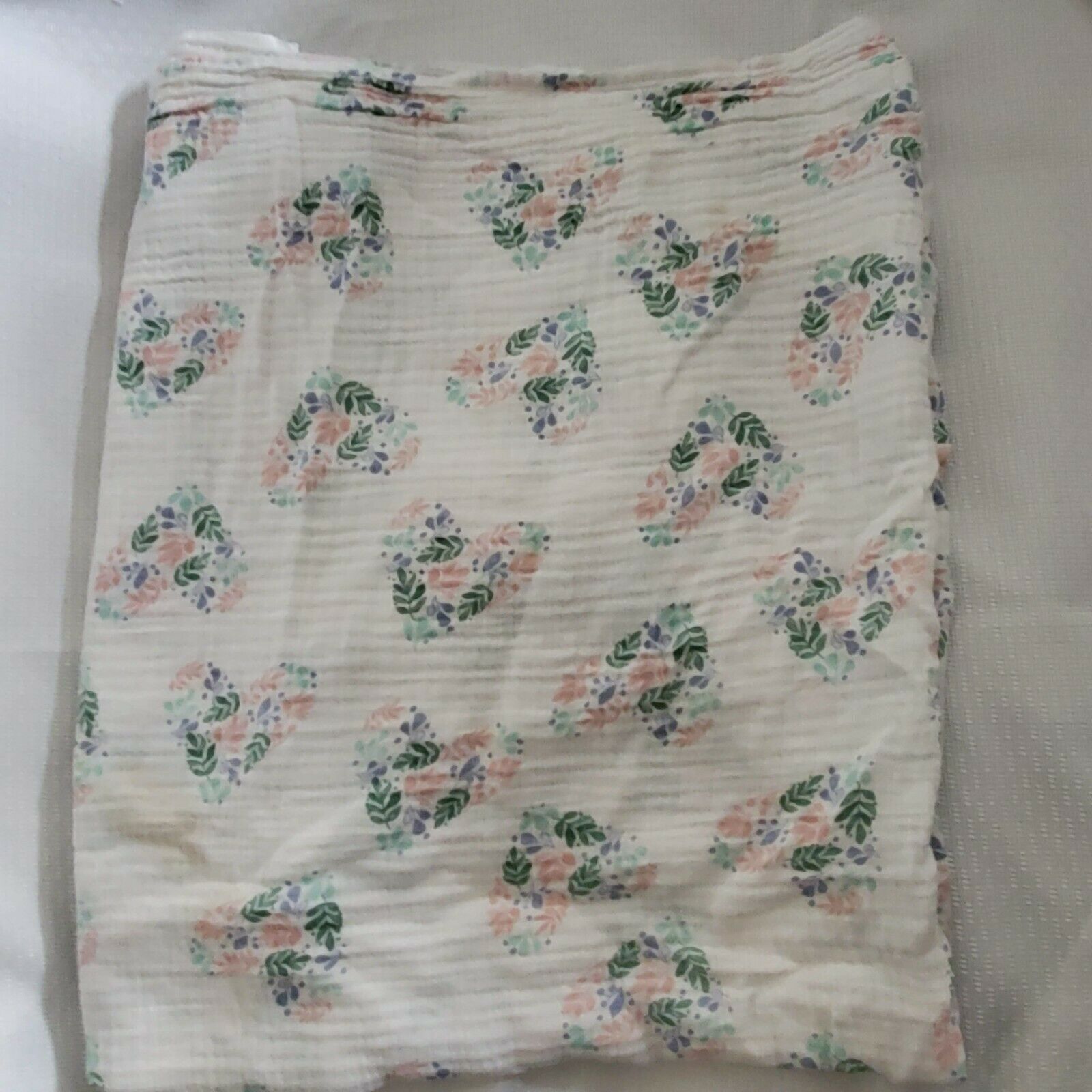 Primary image for Aden & Anais Heart Leaves Muslin Cotton Swaddle Blanket Baby Lovey Pink Blue