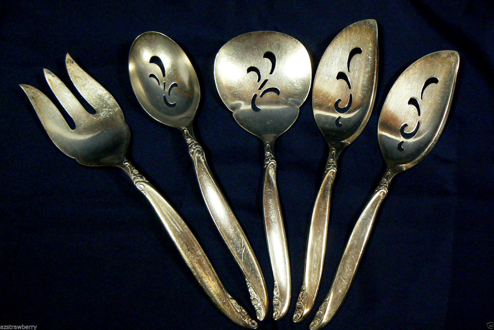 VTG lot of 5 pc. 1847 Rogers Bros Leilani hallmark Silverplate Flatware