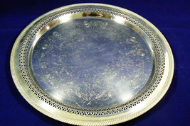 VTG W.M. Rogers Silver Plated Serving Tray Detailed Etchings Hallmarked ... - $49.00