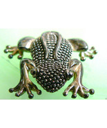 Silver Plate metal great frog pin brooch - $39.00