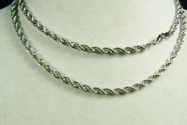 MINT STERLING SILVER 925 ROPE STYLE CHAIN NECKLACE 24&quot; 3MM 18G - $76.00
