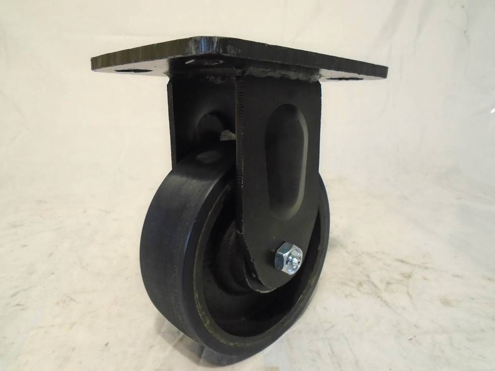 6" x 2" Rigid Towing Caster w/ Polyurethane Wheel 1300 lb each