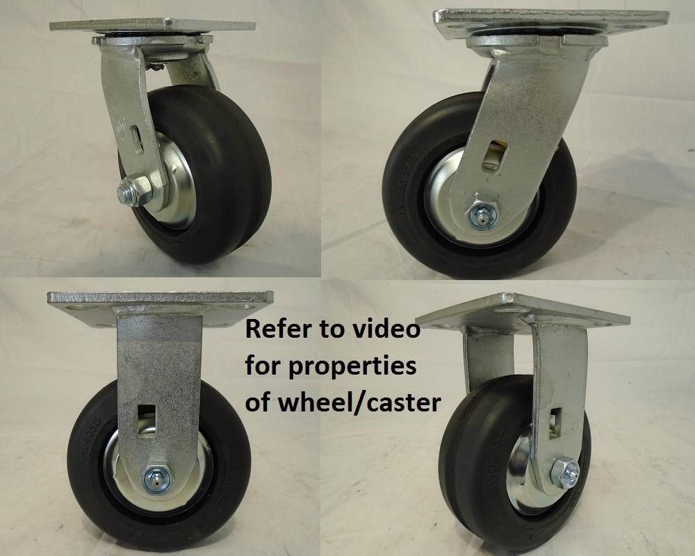 5" x 2" Swivel Casters Neoprene Wheel (2) Rigid (2) 500lb each Tool Box