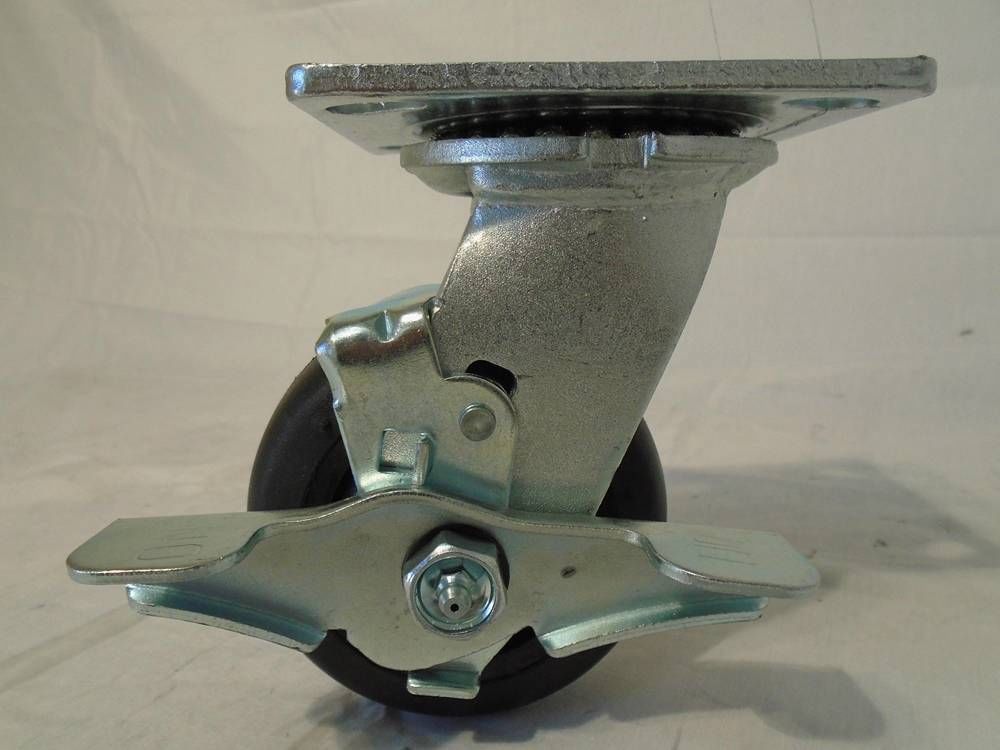 4" x 2" Swivel Caster Neoprene Wheel w/ Brake 450lb Tool Box Caster
