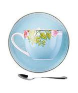 Gentle Meow British-style Cup Gold-rimmed Coffee Cup Saucer Steel Spoon ... - $36.69