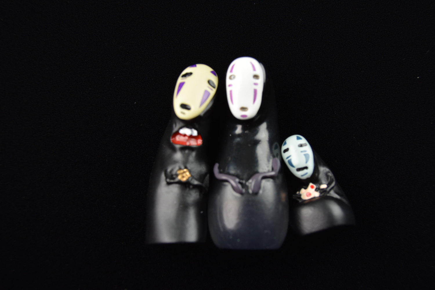 Spirited Away No Face Figurine set of three trio - Video Game Memorabilia