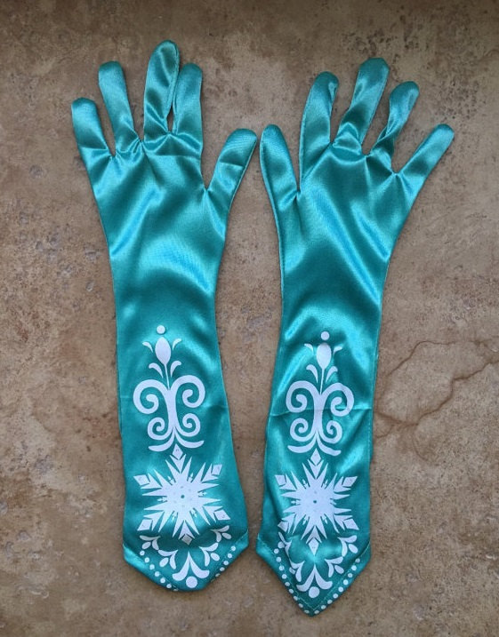 Girl's Frozen Queen Elsa embroidered coronation cosplay costume gloves