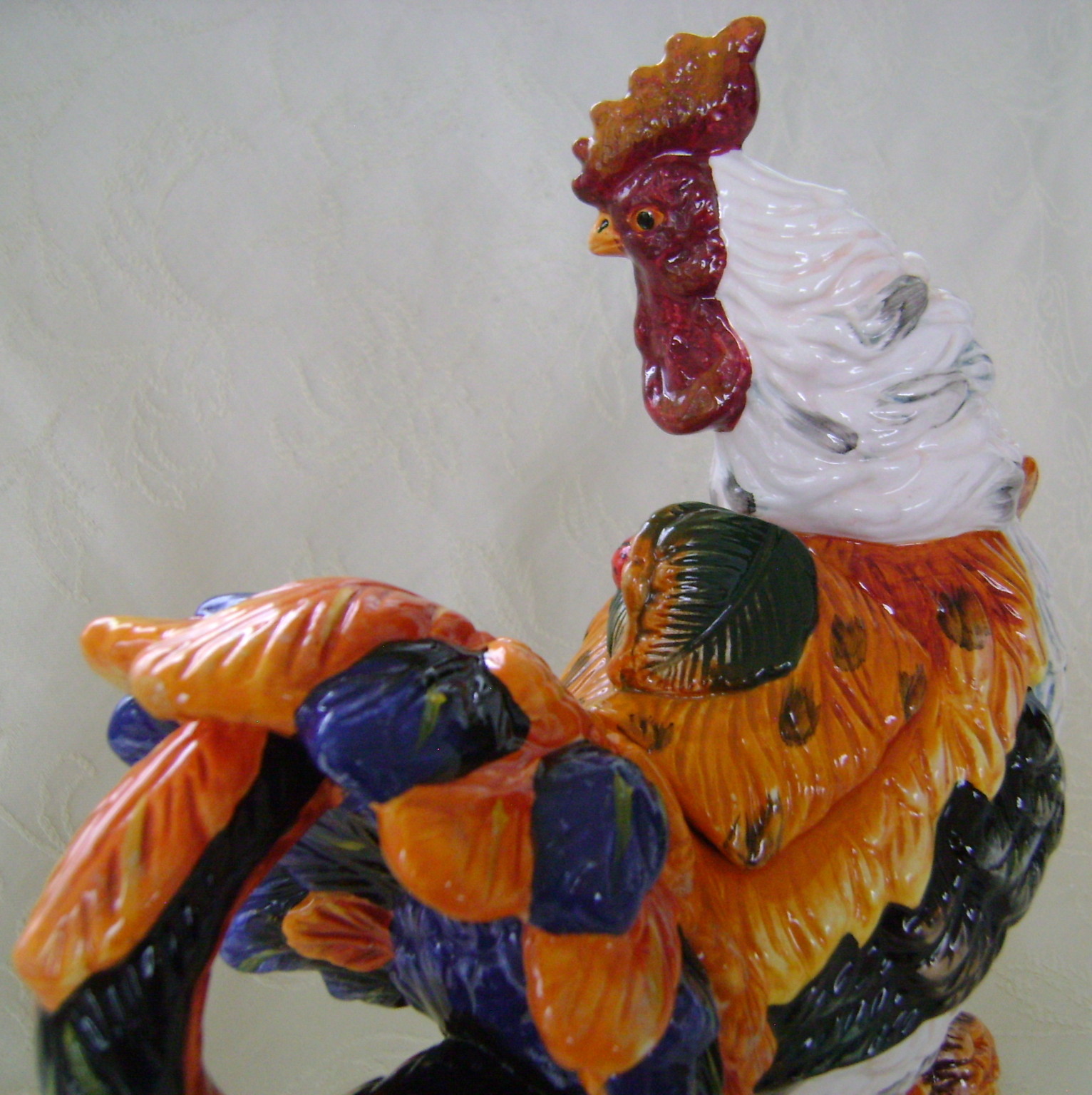 Colorful Rooster, Ceramic, Teapot - Chickens