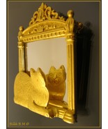 CAT looking in the MIRROR 3-D Brooch Pin by JJ -2 1/4 inches tall -FREE SHIPPING - £24.93 GBP