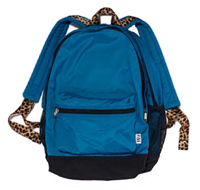Victoria's Secret PINK Campus Backpack NeW Teal/Blue with Animal Print