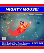  Mighty Mouse Cartoons DVD All 65 TerryToons 2 Archive Grade DVDs - $26.95