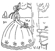(in park) Crinoline Lady - Southern Belle  embroidery pattern Deighton  - $5.00
