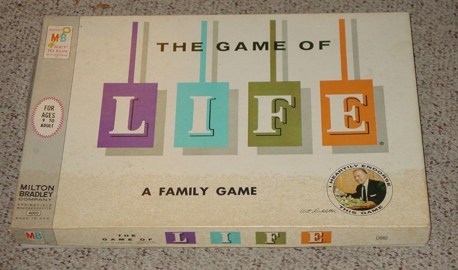 LIFE GAME OF LIFE 1960 ART LINKLETTER ENDORSE MILTON BRADLEY COMPLETE ...