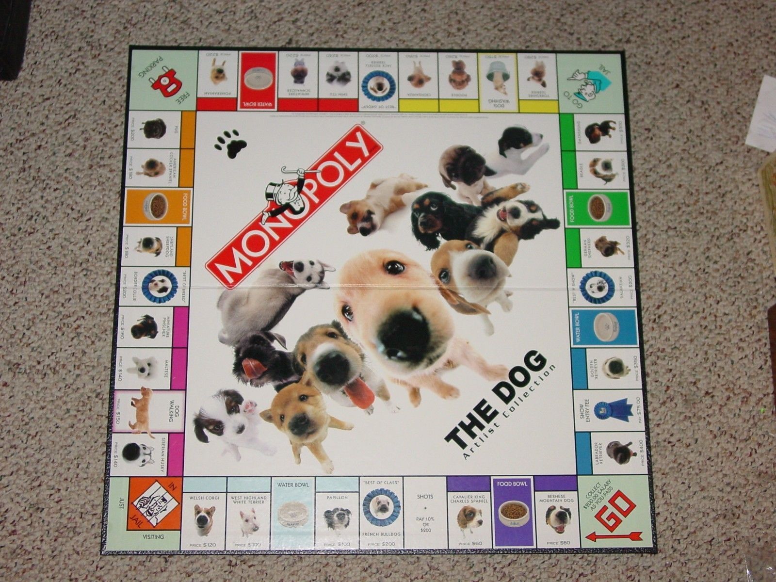 MONOPOLY THE DOG ARTIST COLLECTION GAME 2003 PARKER BROTHERS USAOPOLY ...