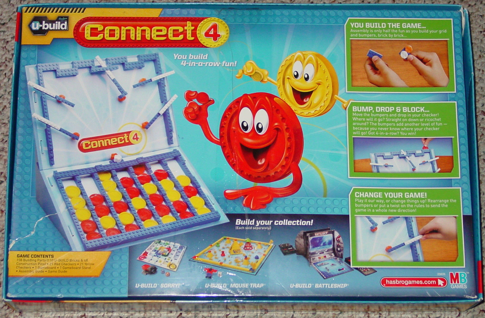 CONNECT 4 UBUILD 4 IN A ROW GAME 2010 HASBRO COMPLETE Contemporary