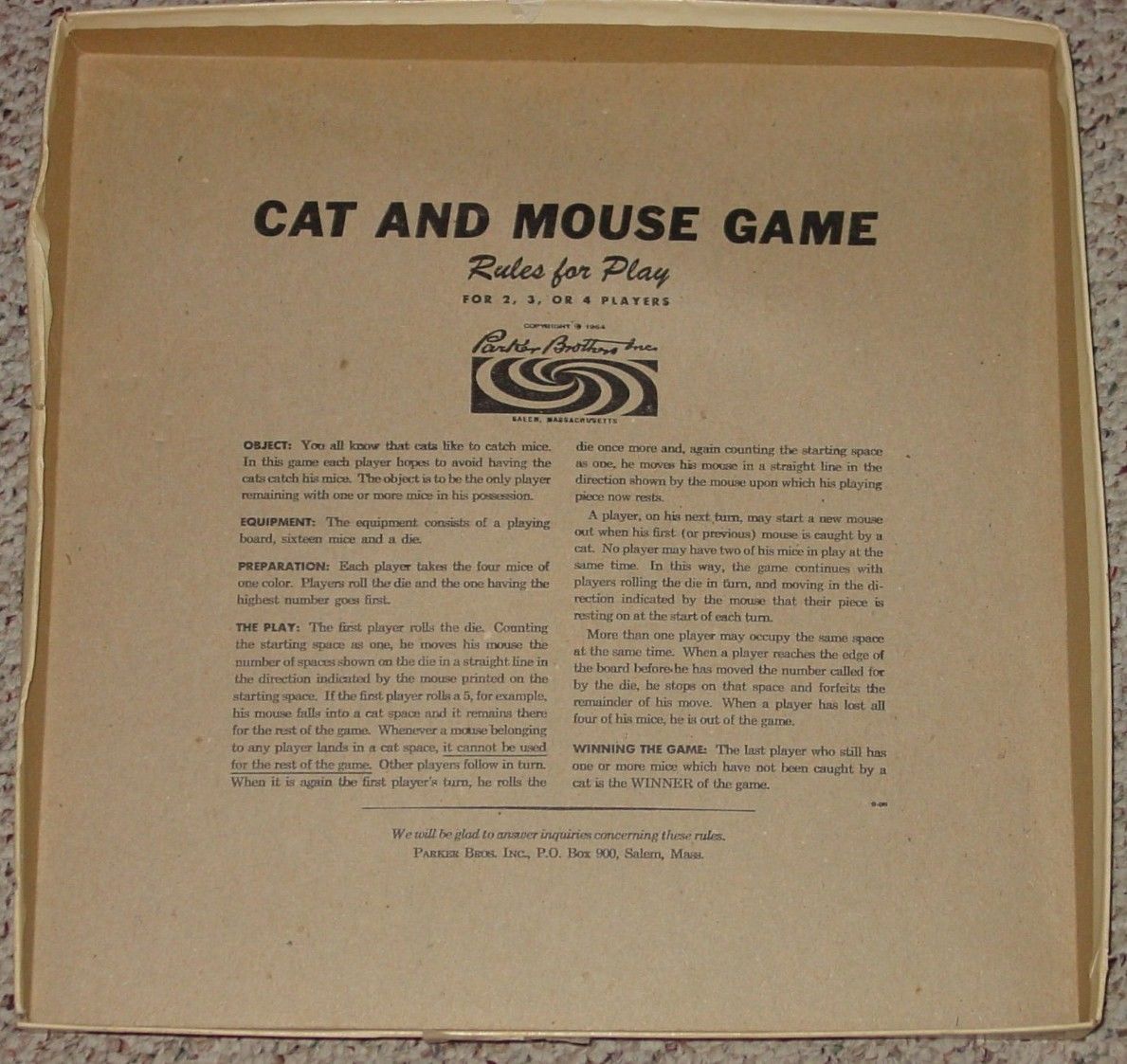 Game Of Cat Mouse Game 1964 Parker And 50 Similar Items