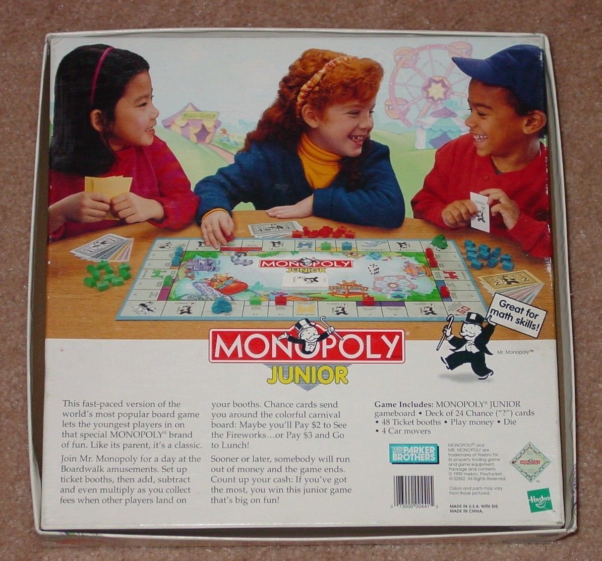 Monopoly Junior Jr 1999 Parker Brothers Vintage Board Game 